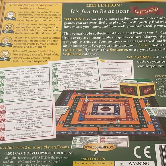 Wit’s End Game (Ages 16 to Adult) - Picture 2 of 2